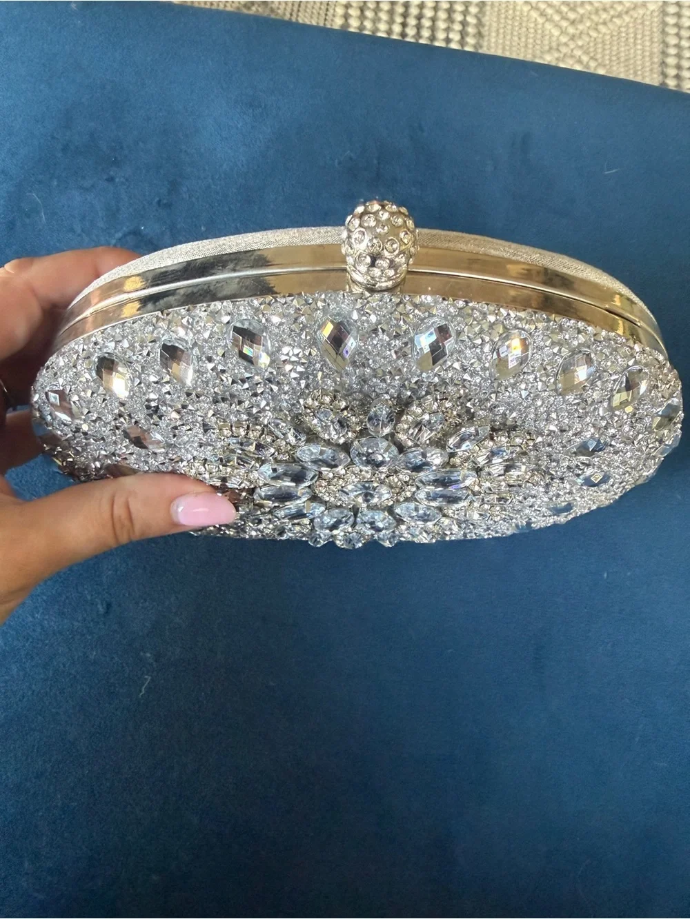 Verano Hill Silver Sparkle Evening Clutch